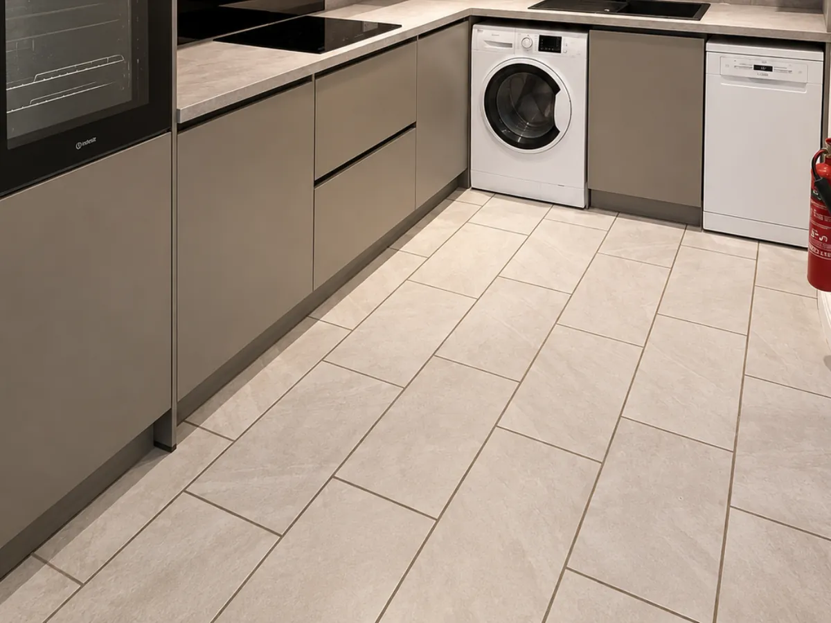 Kitchen floor tiling by LN Ceramics