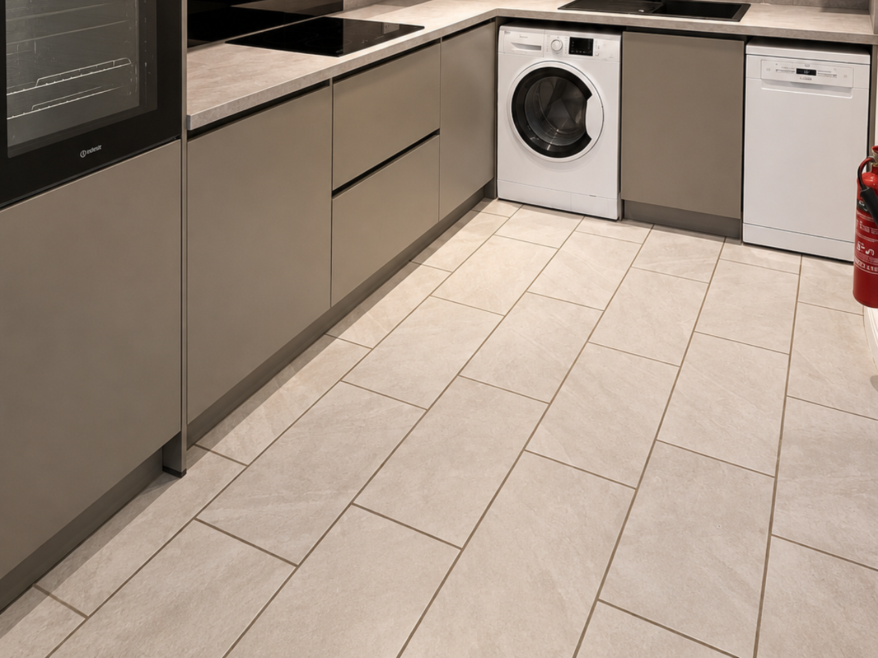 Kitchen floor tiling by LN Ceramics